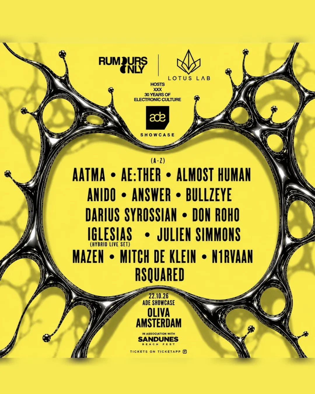 Lotus Lab x Rumours Only ADE Special at Oliva
