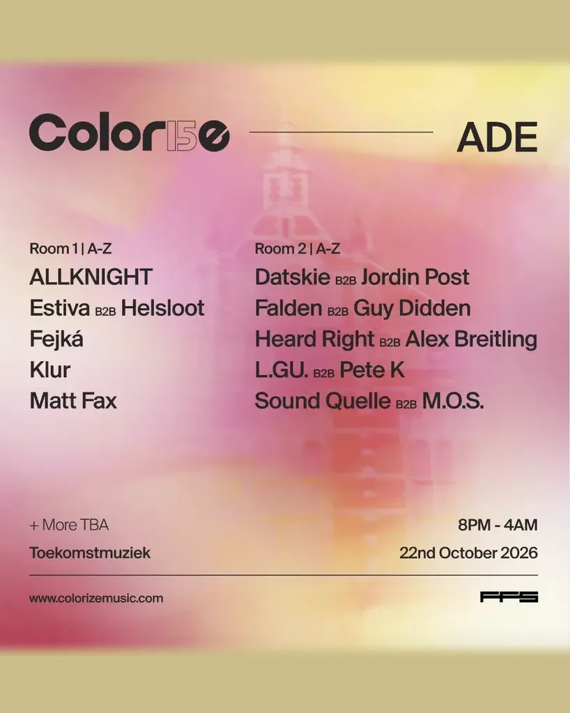 Colorize: 15 Years - ADE Special at Toekomstmuziek